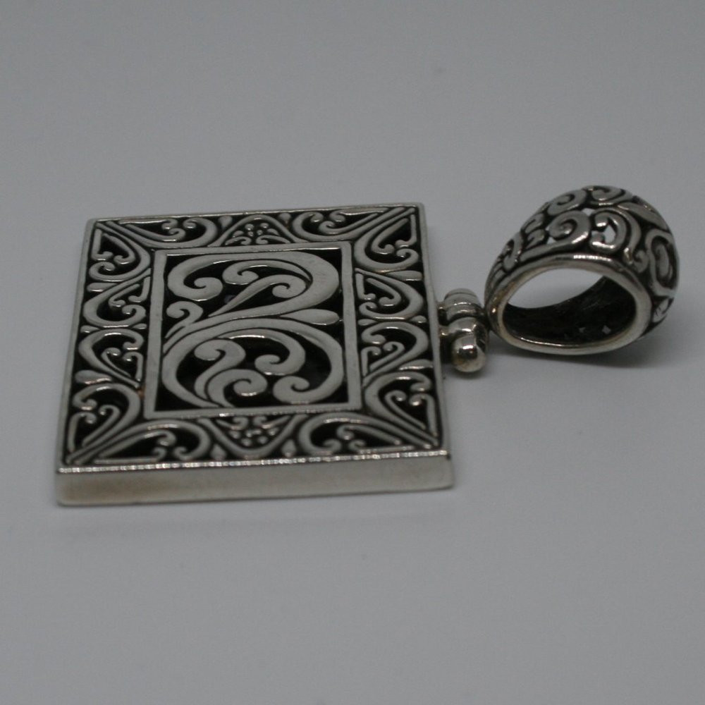 STERLING SILVER BALI SCROLL PENDANT & RING - Picture 5 of 13